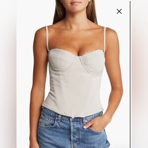 NWT House of CB Shanna Crepe Corset top size XS beige A/C cup size